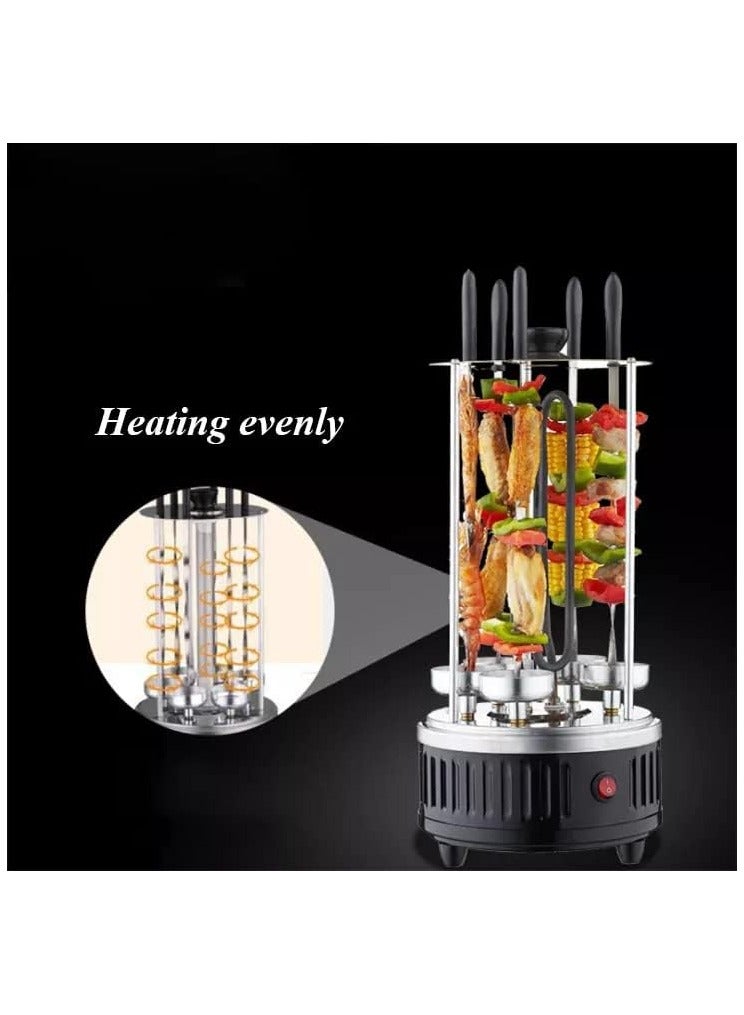 Free Vertical Electric Grill Indoor Barbecue 360 Degree BBQ Grill Machine | Automatic Timing Rotating Oven Rotisserie Grill Spiral House Party | 5 Long Skewers Grill Fork (Vertical) - Image 5