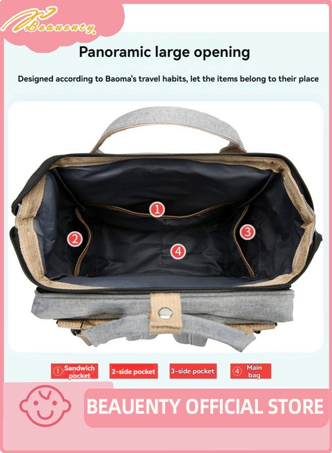 Beauenty Baby Diaper Bag Backpack, Multifunction Diapers Changing Station for Boys Girls Outdoor and Travel, Infant Shower Gifts, Large Capacity, Oxford - Image 5
