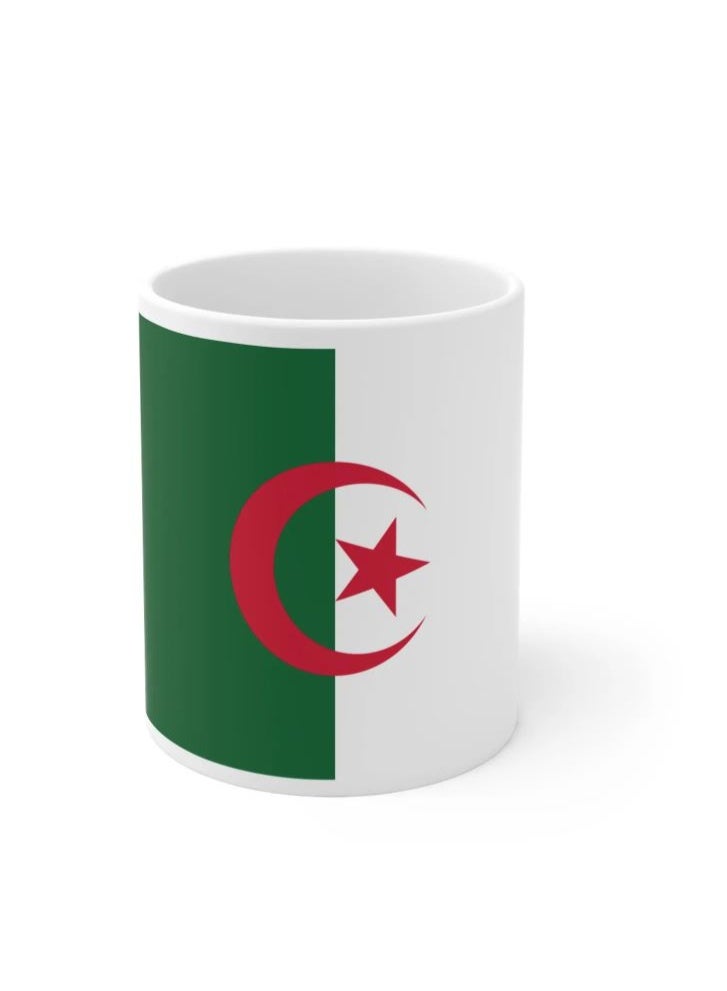 RYN White Ceramic Coffee Mug with Algeria Country Flag Design - Image 1