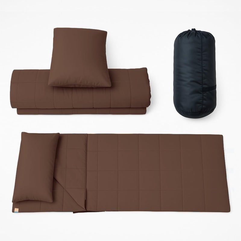 Mysasleep Travel Sleeping Bag | Lightweight Sleep Bag and Pillow Cover for Airport, Train, Tracking & Hotels – Stay Clean & Sleep Better Anywhere (Taupe, Large) - Image 1