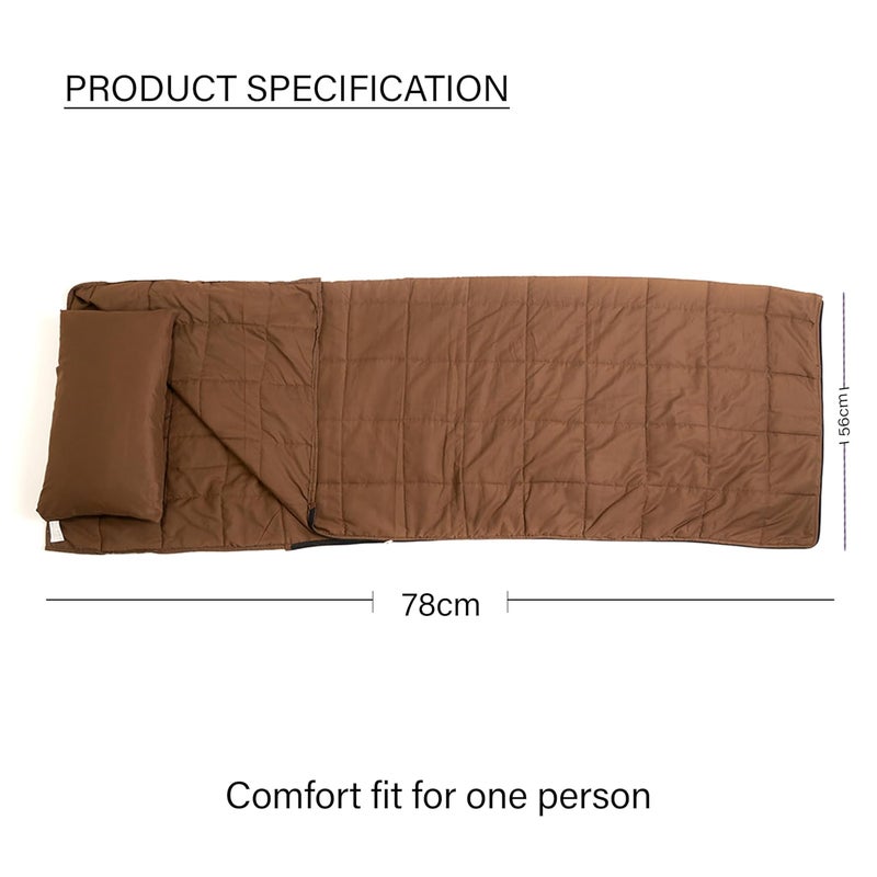Mysasleep Travel Sleeping Bag | Lightweight Sleep Bag and Pillow Cover for Airport, Train, Tracking & Hotels – Stay Clean & Sleep Better Anywhere (Taupe, Large) - Image 2