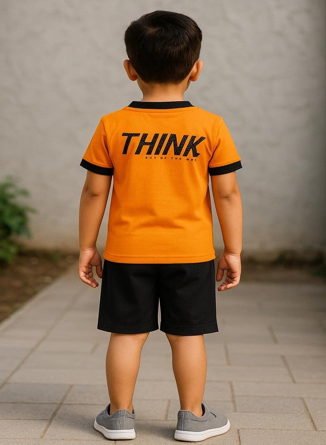RIZZQ Kids Wear for Boys | Cotton Round Printed Neck Half Sleeve T shirt and Shorts Summer Dress for Baby Boys (3-4 Year, Panda) - Image 3