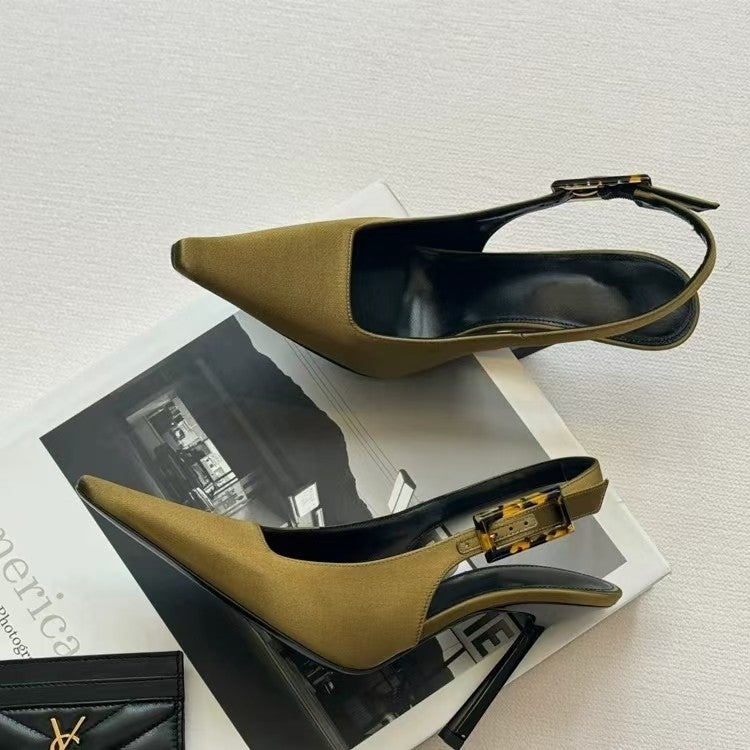 Yangshulin Same Style High Heels 2025 Spring New Purple Niche Pointed Toe Stiletto Sandals Single Shoes Princess Xianti - Image 5