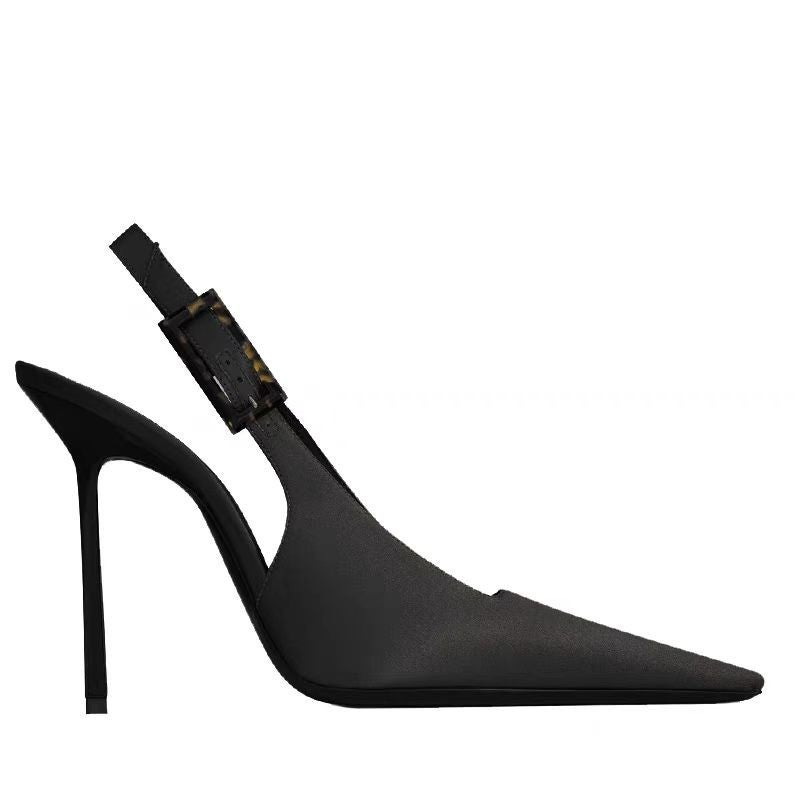 Yangshulin Same Style High Heels 2025 Spring New Purple Niche Pointed Toe Stiletto Sandals Single Shoes Princess Xianti - Image 3