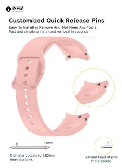 INEIX Silicone Replacement Strap For Samsung Galaxy Watch Active 40mm  Light Pink  - Image 3