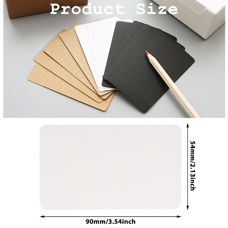 MIETONG 150 Pcs Blank Kraft Cards - 9 x 5.4cm Message Card Word Card Business Cards Gift Tags Paper Cards Doodle Hand-Drawn Note Cards for School, Home,Office Supply (White) - Image 2
