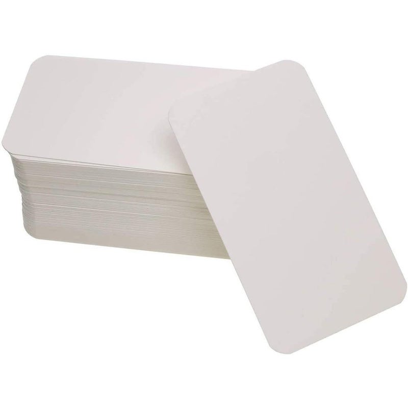 MIETONG 150 Pcs Blank Kraft Cards - 9 x 5.4cm Message Card Word Card Business Cards Gift Tags Paper Cards Doodle Hand-Drawn Note Cards for School, Home,Office Supply (White) - Image 1