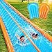 Sloosh Double Lane Water Slide25ft x 6ft Heavy Duty Water Slip Lawn Slide with Sprinkler and 2 Inflatable Boards for Adult Kids Party Summer Yard Outdoor Play Activities - Image 4