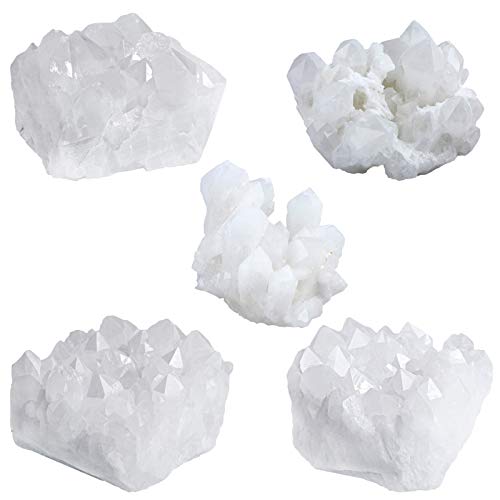 Amogeeli Natural Raw Rock Crystal Geode Cluster Specimen Office Home Decor, Mineral Stone for Collection - Image 3