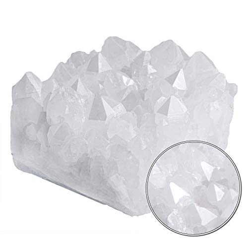 Amogeeli Natural Raw Rock Crystal Geode Cluster Specimen Office Home Decor, Mineral Stone for Collection - Image 2