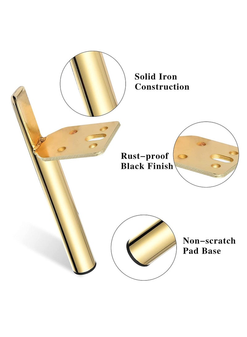 Metal Furniture Legs, Modern Coffee Table Home DIY Projects Feet Replacement for Sofa Dresser Couch, Gold 6 Inch Set of 4  - Image 4