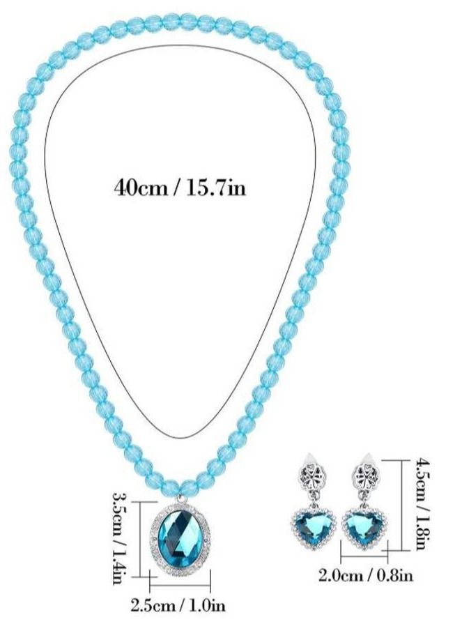 Princess Dress Up Party Accessories for Princess Costume, Jewelry Toys Girl Toys for Girls Crown Earring Necklace Wand Crown Set of 5, for Children's Day Gift, Birthday Favors  - Image 4