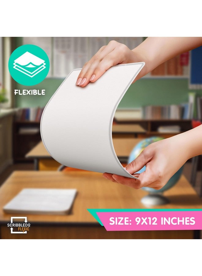 Scribbledo Small White Board Dry Erase Sheets 9”X12” For Kids Teacher Class Manipulatives Personal Mini Whiteboards Sheets Students Homeschool Supplies Small Dry Erase Boards Classroom Pack 10 Sheets - Image 3