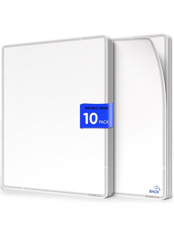 Scribbledo Small White Board Dry Erase Sheets 9”X12” For Kids Teacher Class Manipulatives Personal Mini Whiteboards Sheets Students Homeschool Supplies Small Dry Erase Boards Classroom Pack 10 Sheets - Image 1