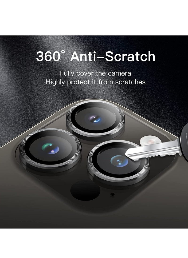 Raxoom Camera Lens Protector for iPhone 14 Pro 6.1-Inch and iPhone 14 Pro Max 6.7-Inch, 9H Tempered Glass Metal Individual Ring Cover, HD Clear - Image 4