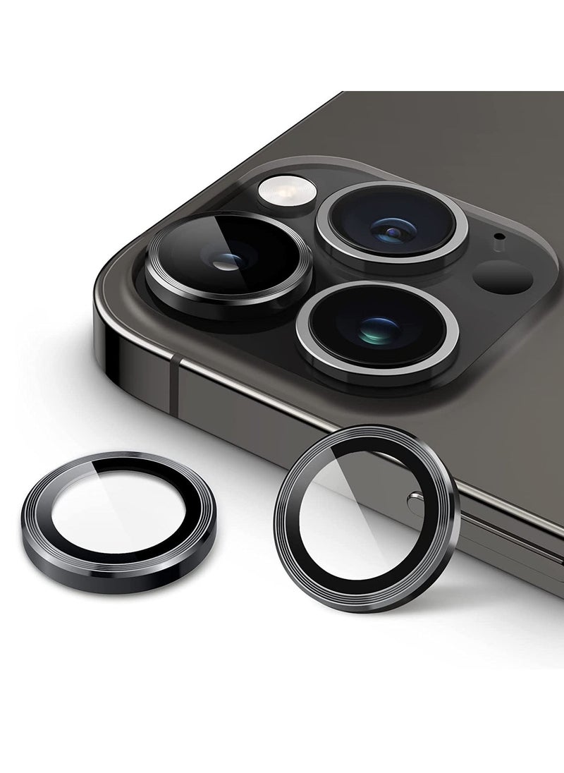 Raxoom Camera Lens Protector for iPhone 14 Pro 6.1-Inch and iPhone 14 Pro Max 6.7-Inch, 9H Tempered Glass Metal Individual Ring Cover, HD Clear - Image 1