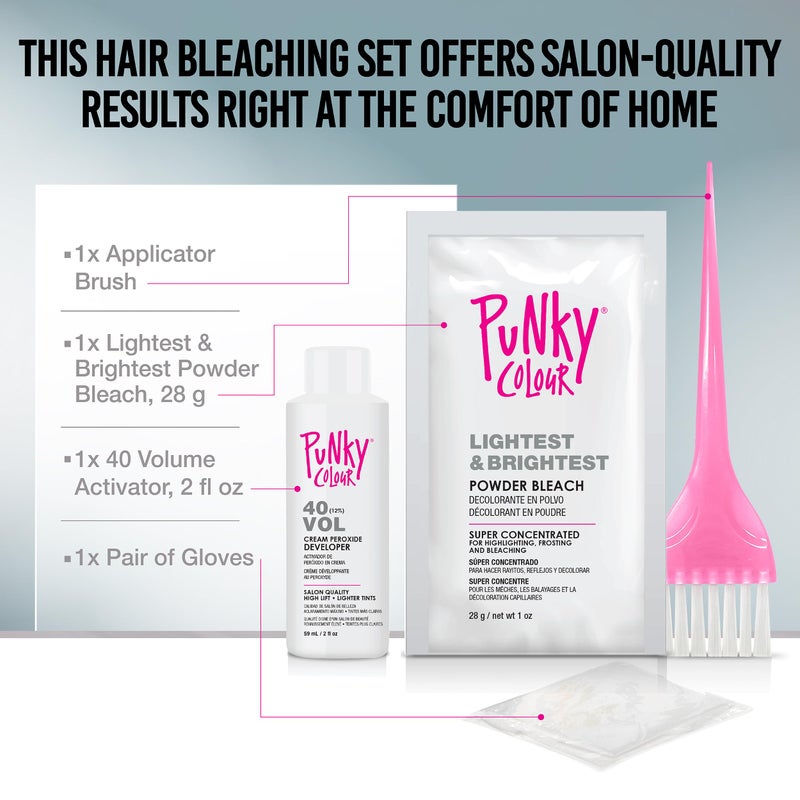 Punky Colour Lightning Fast 40 Volume Hair Bleach Kit - At-Home Lightening & Toning, Vibrant Hair Dye for Women - Image 3