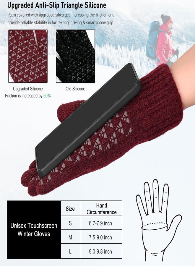 Vgogfly Winter Knit Gloves Warm Full Fingers Men Women with Upgraded Touch Screen - Anti-Slip Glove Fleece Lined - Image 3