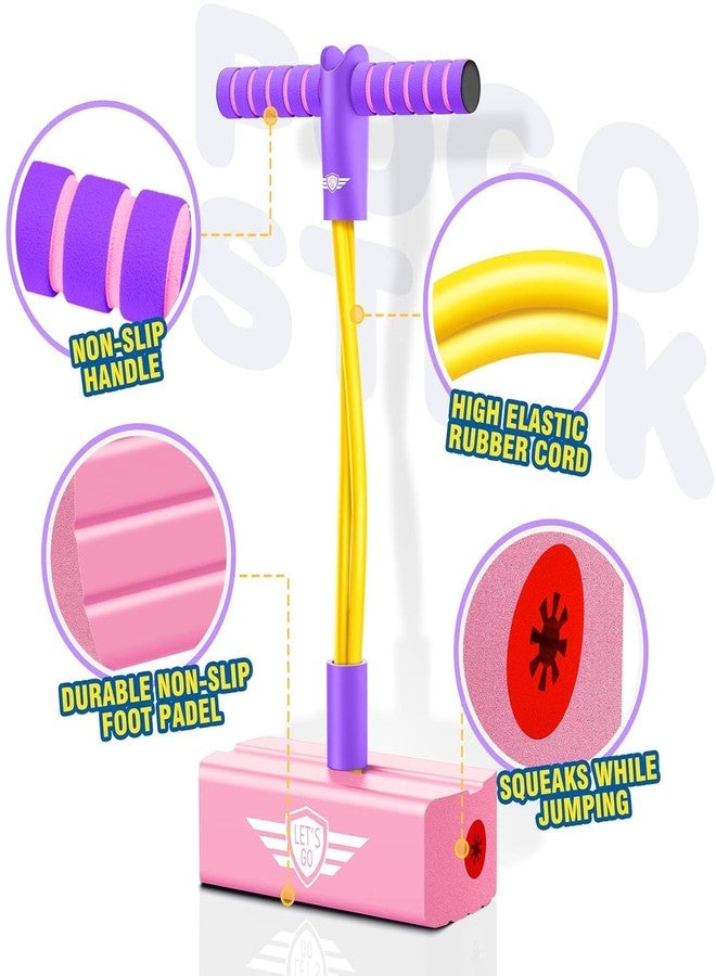 AMIRATE Kids Pogo Jumper Fun and Safe Pogo Stick for Toddlers, Durable Foam Bungee Jumping Stick Makes Squeaky Sounds Improves Balance, Bouncing Toy for Ages 3 and up Holds up to 250lbs - Multicolor - Image 5
