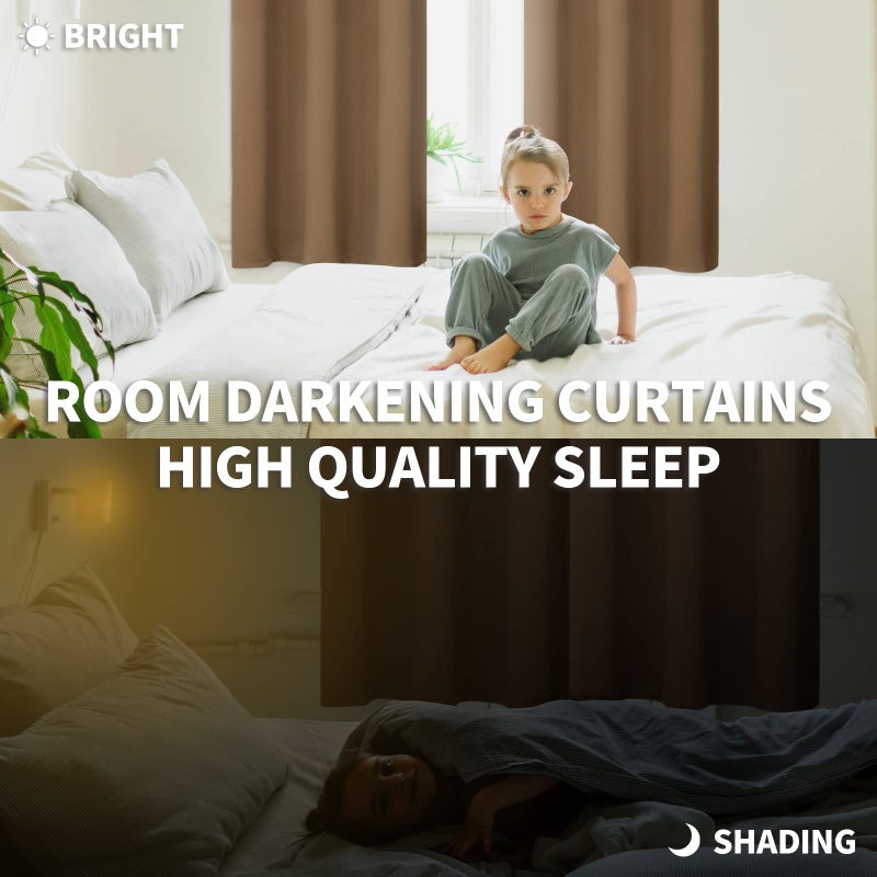 BGment Blackout Curtains for Living Room - Grommet Thermal Insulated Room Darkening Curtains for Bedroom  2 Panels of 52 x 54 Inch  Taupe - Image 3