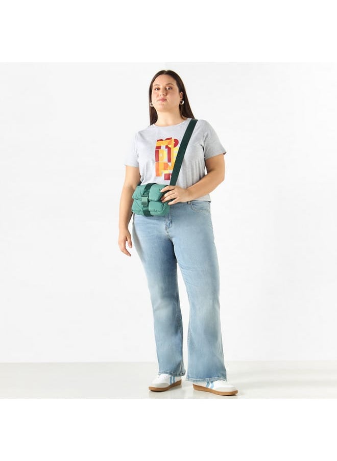 Ulla Popken Plus Size Ulla Popken Graphic Print T-shirt with Crew Neck  - Image 2