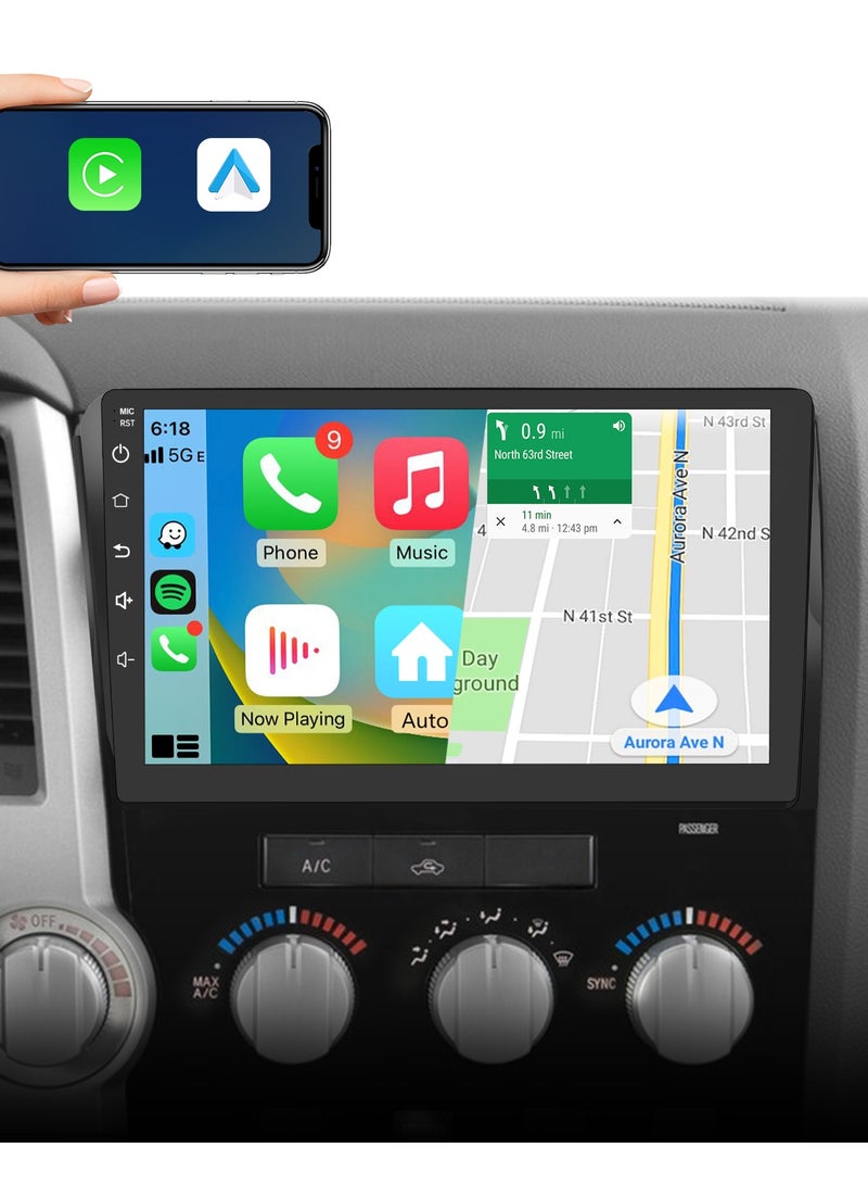 Junsun Car Stereo Android 12 for Toyota Tundra 2007-2013 Sequoia 2008-2018, Touch Screen Car Radio Wireless Carplay WiFi Mirror Link Steering Wheel Control - Image 1