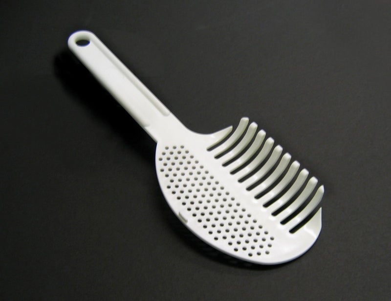 Gadjit Pasta Strain & Serve Pot Strainer  Two-Sided Kitchen Tool  One Side Strains Water Out Of Pasta  The Other Side Lifts And Serves Pasta | A Must-Have For Every Kitchen (White) - Image 5