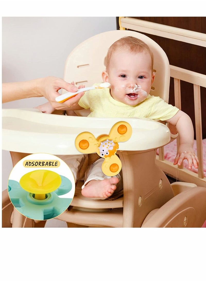 SYOSI - Baby Cup Spinner Toy with Suction Cup 3 Pack Baby Bath Toys Spinner Toys Cartoon Spinning Suction Toys Lovely Gift for Baby and Children - Image 1