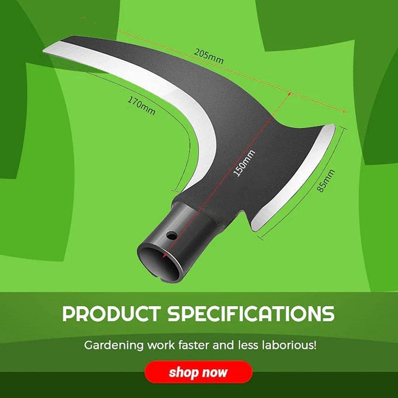 comfrt High Manganese Steel Double Scythe - Sickle for Outdoor Mowing Grass - Agricultural Weeding Scythe for Cutting Vines, Pruning Trees, Cutting Bamboo, Chopping Wood, Harvesting Rice (2PC) - Image 2