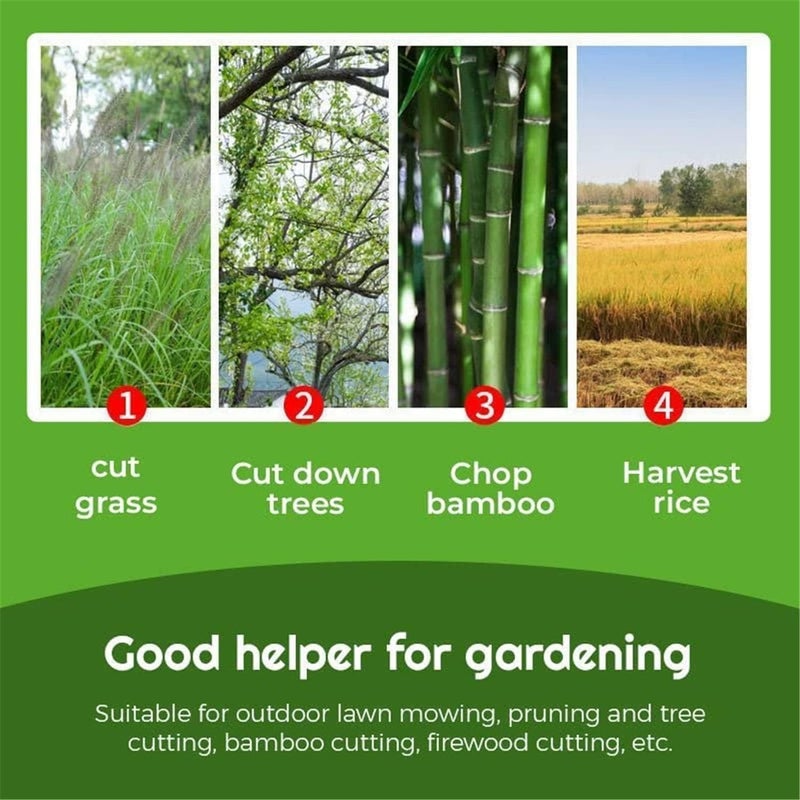 comfrt High Manganese Steel Double Scythe - Sickle for Outdoor Mowing Grass - Agricultural Weeding Scythe for Cutting Vines, Pruning Trees, Cutting Bamboo, Chopping Wood, Harvesting Rice (2PC) - Image 4