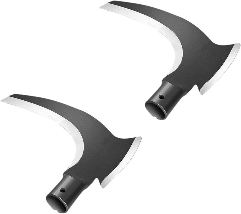 comfrt High Manganese Steel Double Scythe - Sickle for Outdoor Mowing Grass - Agricultural Weeding Scythe for Cutting Vines, Pruning Trees, Cutting Bamboo, Chopping Wood, Harvesting Rice (2PC) - Image 1