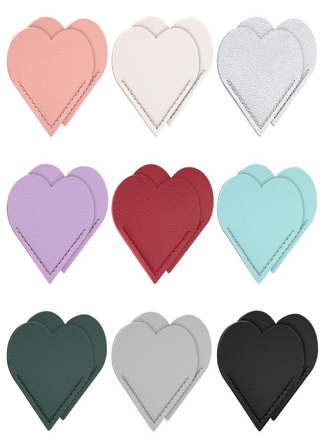 kdafio 18 Pcs Leather Heart Bookmarks, Cute Heart Bookmark Corner Page Book Marks Book Accessories for Women Teachers Students School Office Home Supplies - Image 1