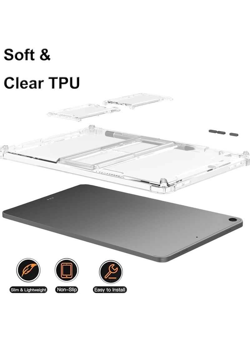 Transparent Stand Case for iPad 7/8/9 (10.2-Inch) 2021/2020/2019 Model, 9th/8th/7th Generation) Case Shockproof,Thin Slim Anti-Yellowing Bumper, Kickstand Cover, with Pencil Holder - Clear - Image 2