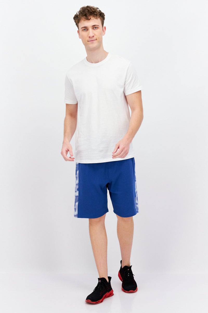 CROSSHATCH Men Drawstring Brand Logo Basic Shorts, Blue - Image 2