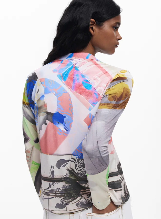 DESIGUAL Collage Buttoned T-Shirt