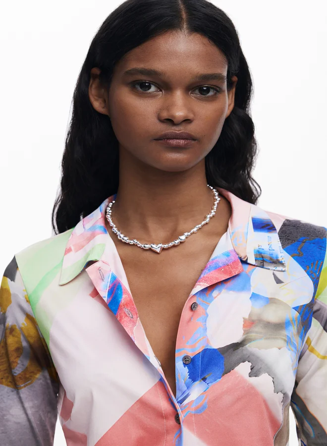 DESIGUAL Collage Buttoned T-Shirt
