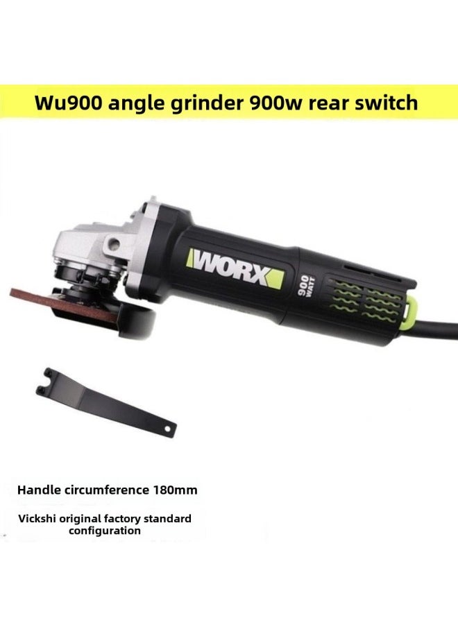 Generic Wicks Angle Grinder WU800X Grinder Fine Handle Cutting Grinding Polishing Small Waist WU900 High Power-Color:WU900X Rear Switch 900w-original Free 4 Pairs Of Carbon Brushes  - Image 5
