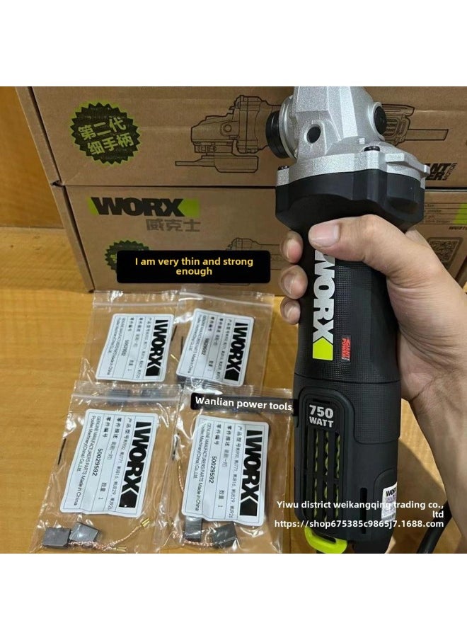Generic Wicks Angle Grinder WU800X Grinder Fine Handle Cutting Grinding Polishing Small Waist WU900 High Power-Color:WU900X Rear Switch 900w-original Free 4 Pairs Of Carbon Brushes  - Image 2