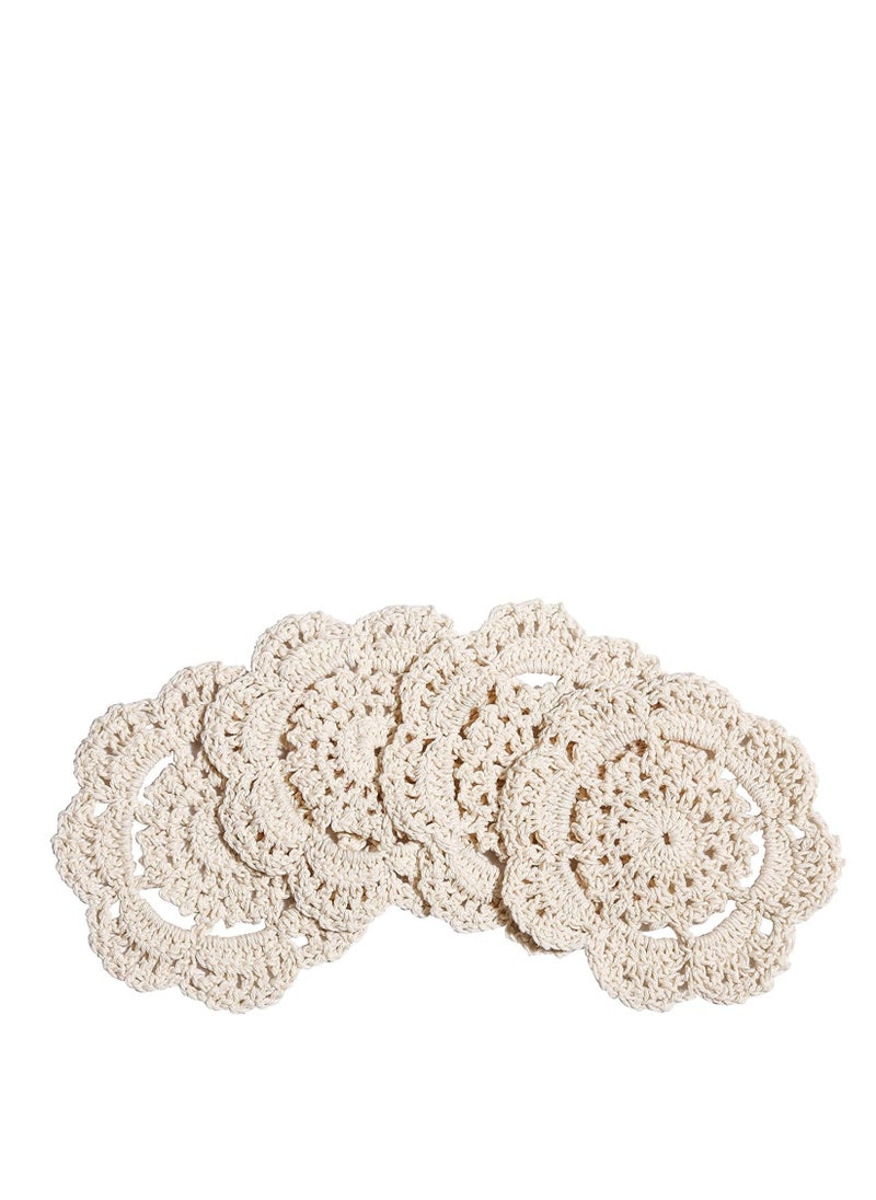 Generic Handmade Crochet Circle Lace Placemats Coasters Pack of 4  - Image 2
