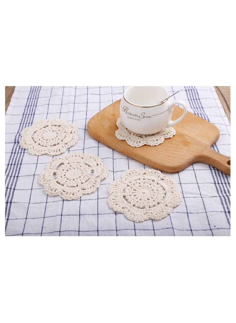 Generic Handmade Crochet Circle Lace Placemats Coasters Pack of 4  - Image 3