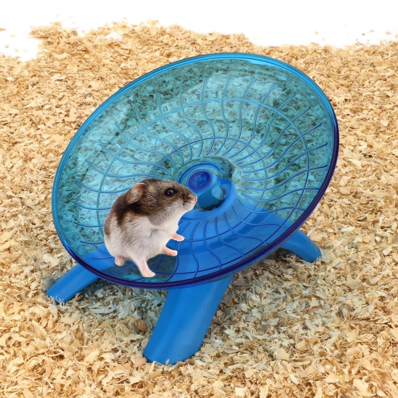 Reshiho Hamster Wheel Flying Saucer Silent Exercise Wheel Running Wheel for Hamsters, Gerbils, Mice and Other Small Pets, Silent Hamster Running Wheel(Blue) - Image 4