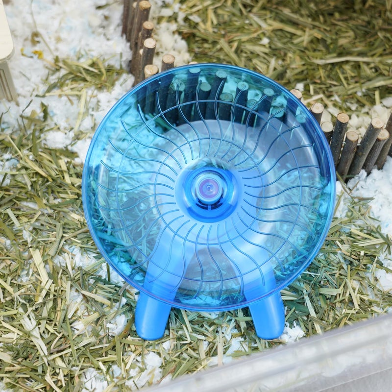 Reshiho Hamster Wheel Flying Saucer Silent Exercise Wheel Running Wheel for Hamsters, Gerbils, Mice and Other Small Pets, Silent Hamster Running Wheel(Blue) - Image 3