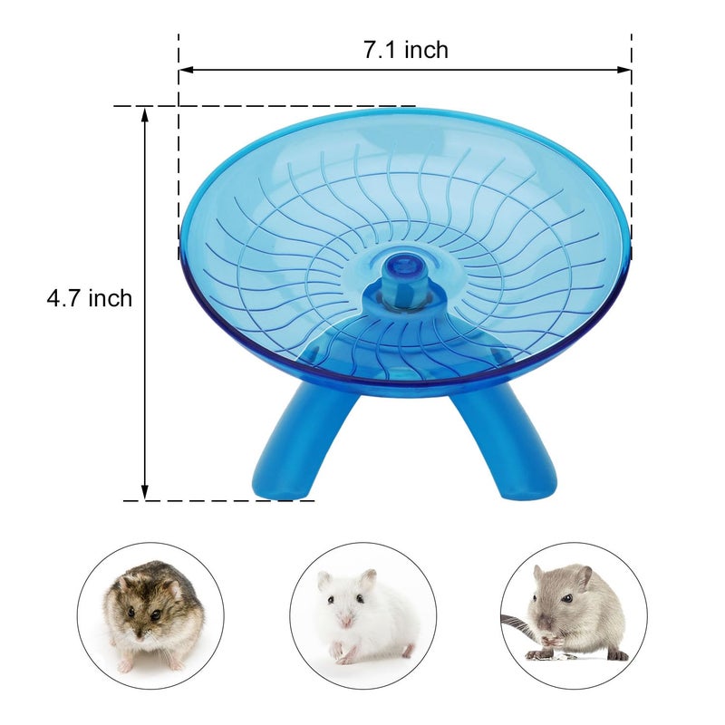Reshiho Hamster Wheel Flying Saucer Silent Exercise Wheel Running Wheel for Hamsters, Gerbils, Mice and Other Small Pets, Silent Hamster Running Wheel(Blue) - Image 5