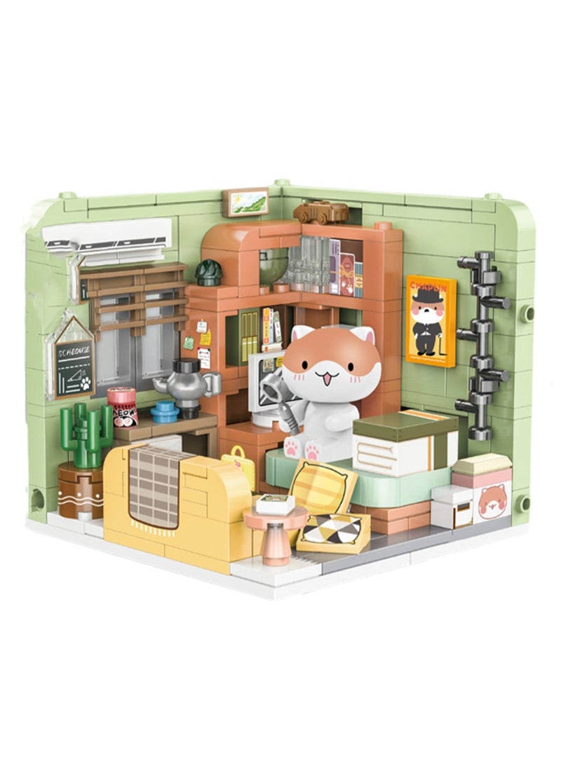 Generic - 258pcs Mahua'S Room, A Group Of Cat Series Assembly Model Ornaments Building Blocks Toys, Children'S Educational Game Gifts - Image 1