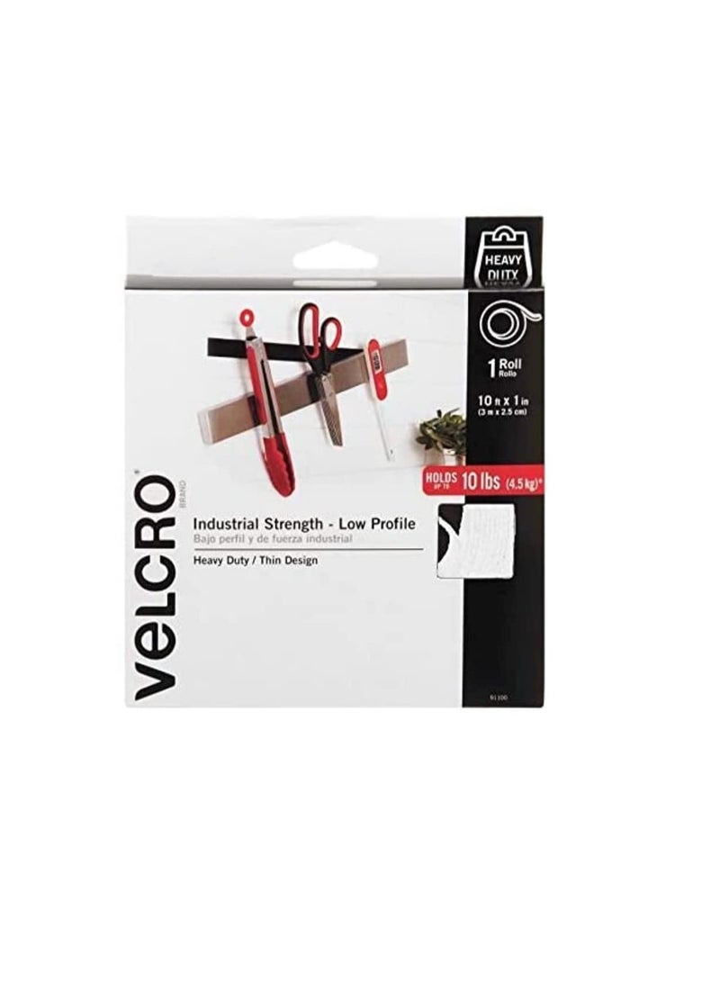 فيلكرو عصا الفيلكرو الصناعية شديدة التحمل على شريط أبيض 3 متر × 1 بوصة تحمل حتى 4.5 كجم - Image 1