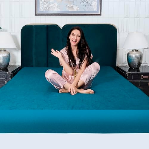 Kolar Premium Bamboo Mattress Protector| 100% Water Proof Protector King Size 78x72 Inches | Breathable and Hypoallergenic Ultra Soft Fitted Bed Protector Cover - Teal - Image 1