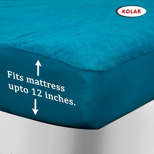 Kolar Premium Bamboo Mattress Protector| 100% Water Proof Protector King Size 78x72 Inches | Breathable and Hypoallergenic Ultra Soft Fitted Bed Protector Cover - Teal - Image 4