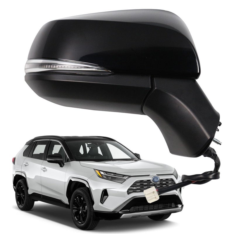 Liizoo Side Mirror for RAV4 2022 2023 Car Door Mirror Fits for Toyota RAV4 2019 2020 2021 Right Passenger Side Power Heated Turning Signal BSM replace partslink TO1321384 TO1321388 BLACK RH