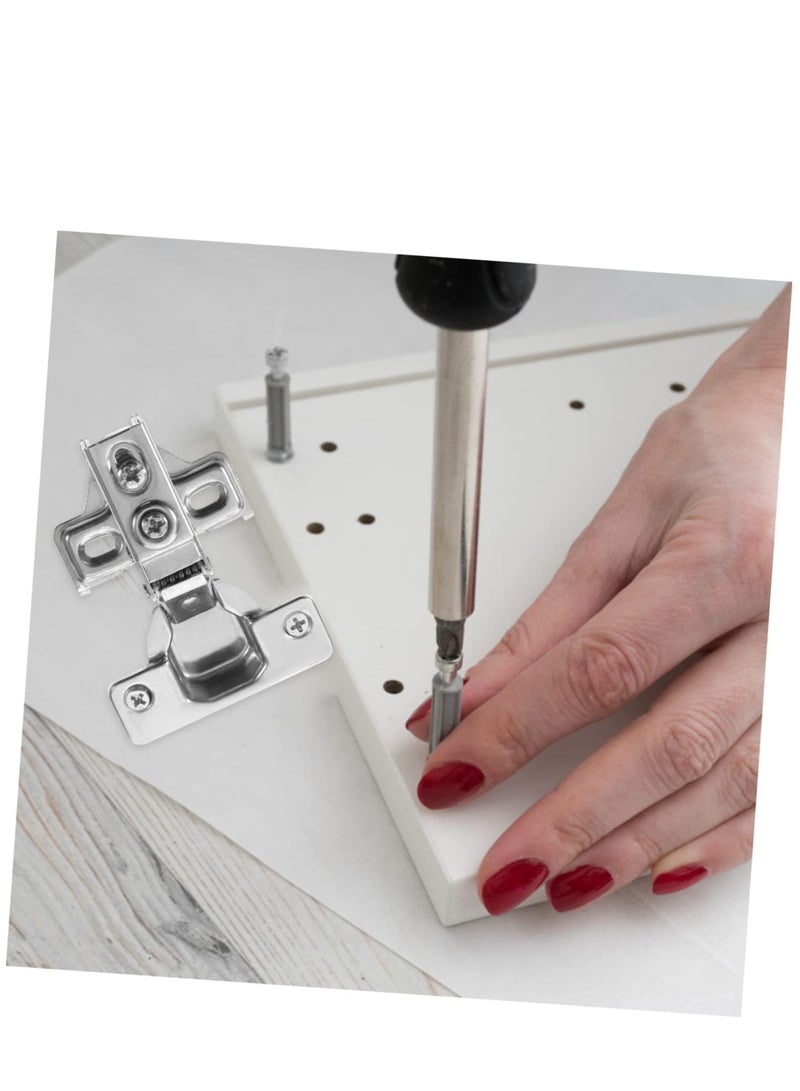 Suntown 2pcs Jib Hinge Hidden Hinges Cabinet Accessory Pro Press Stainless Steel Rack Shelving Kitchen Cabinet Accessories Kitchen Cabinet Door Hinges Hidden Door Hinge Cupboard Hinge Iron - Image 5