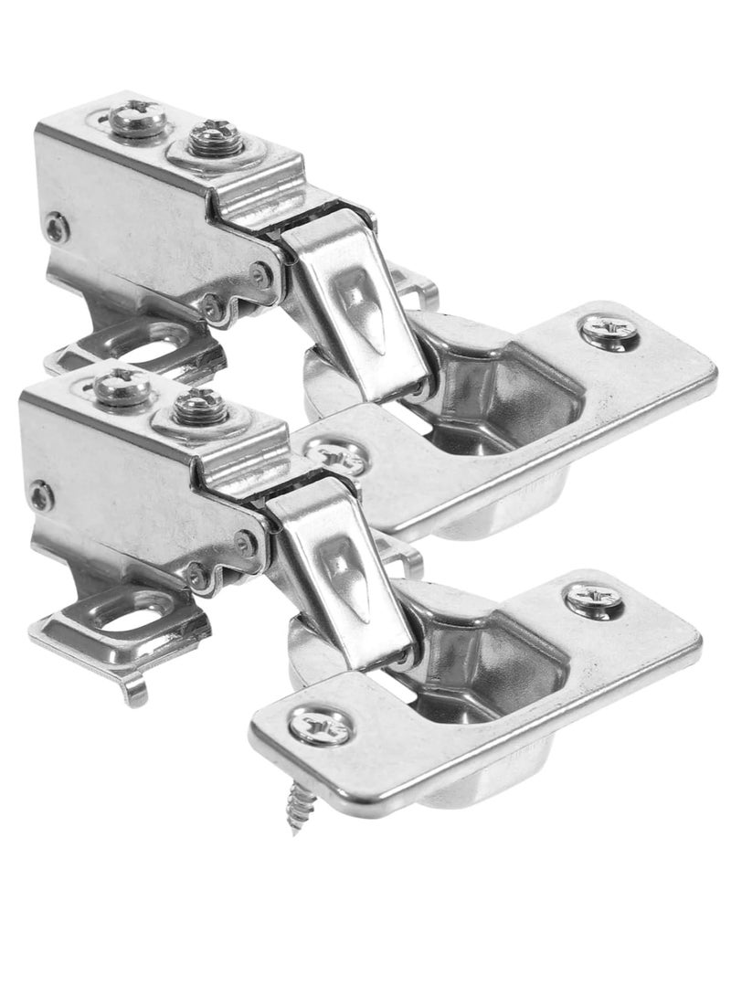 Suntown 2pcs Jib Hinge Hidden Hinges Cabinet Accessory Pro Press Stainless Steel Rack Shelving Kitchen Cabinet Accessories Kitchen Cabinet Door Hinges Hidden Door Hinge Cupboard Hinge Iron - Image 1